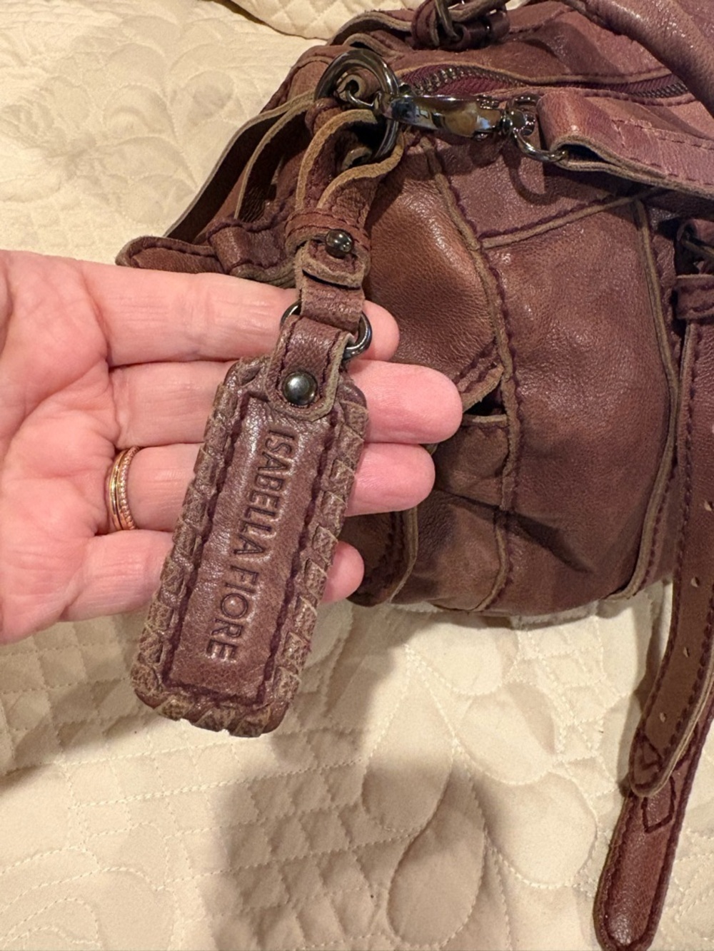 Isabella Fiore leather handbag brown - Picture 7 of 16